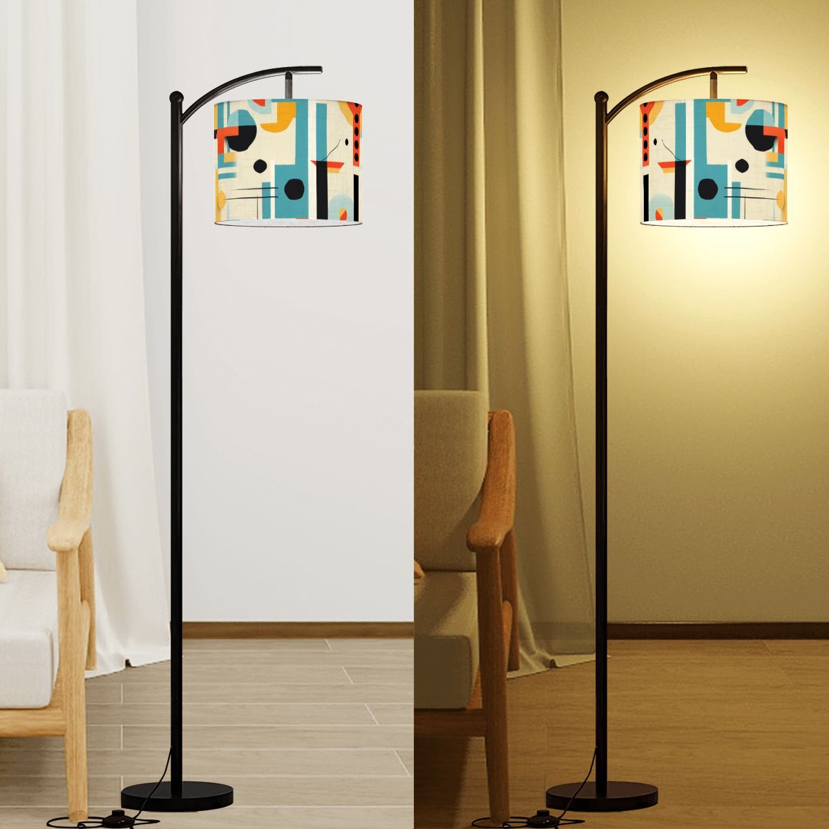Mid Century Modern Geometric Bauhaus Designed Lamp SHADE ONLY - For Arc Floor Lamps Only - Mid Century Modern Gal