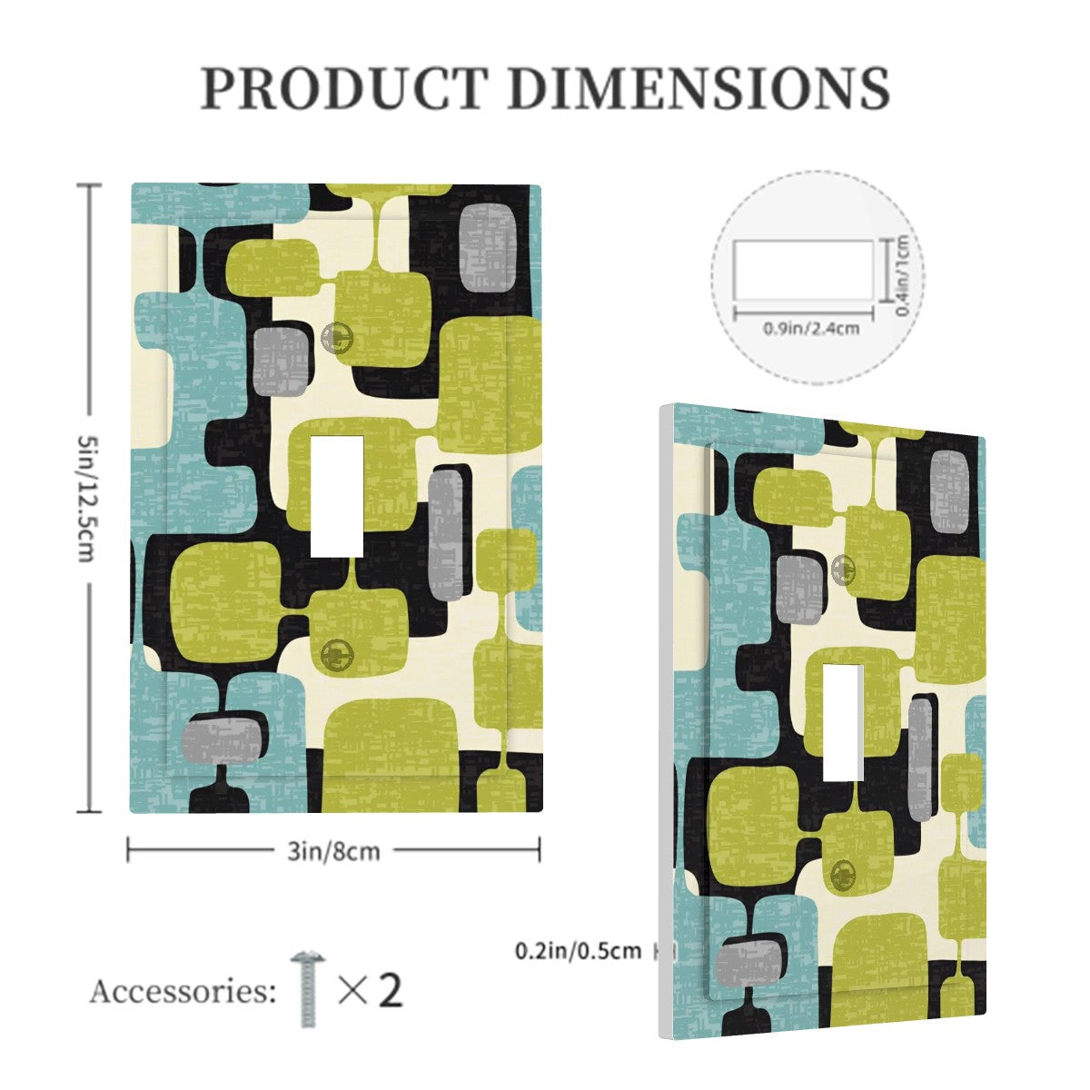 Mid Century Modern Geometric Groovy ModModern Toggle Switch Cover - Mid Century Modern Gal