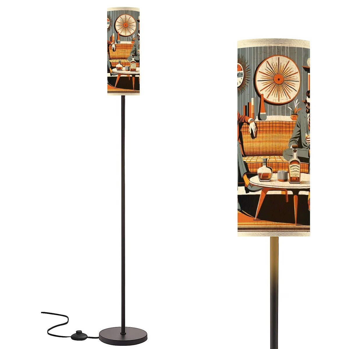 Gentlemans Bourbon Tasting Mid Mod Floor Lamp - Mid Century Modern Gal