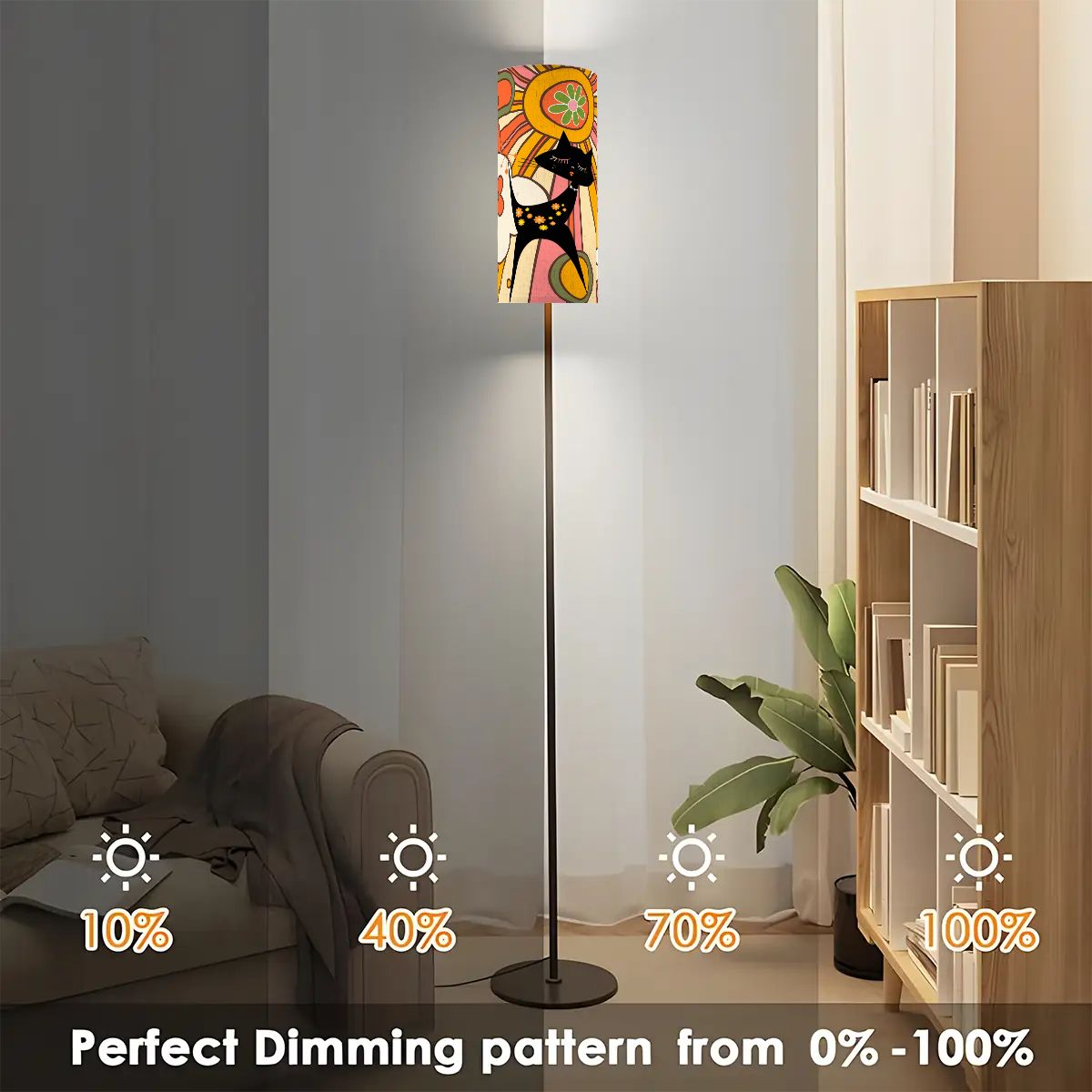 Retro 70s Groovy Mid Mod Floor Lamp, Mod Atomic Cat, MCM Slim Floor Lamp - Mid Century Modern Gal