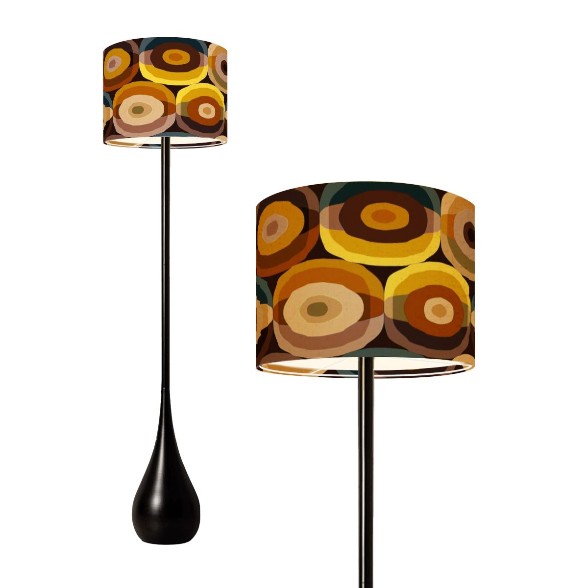 Retro Orbs 70s Mid Century Modern Teardrop Shaped Floor Lamp - Mid Century Modern Gal