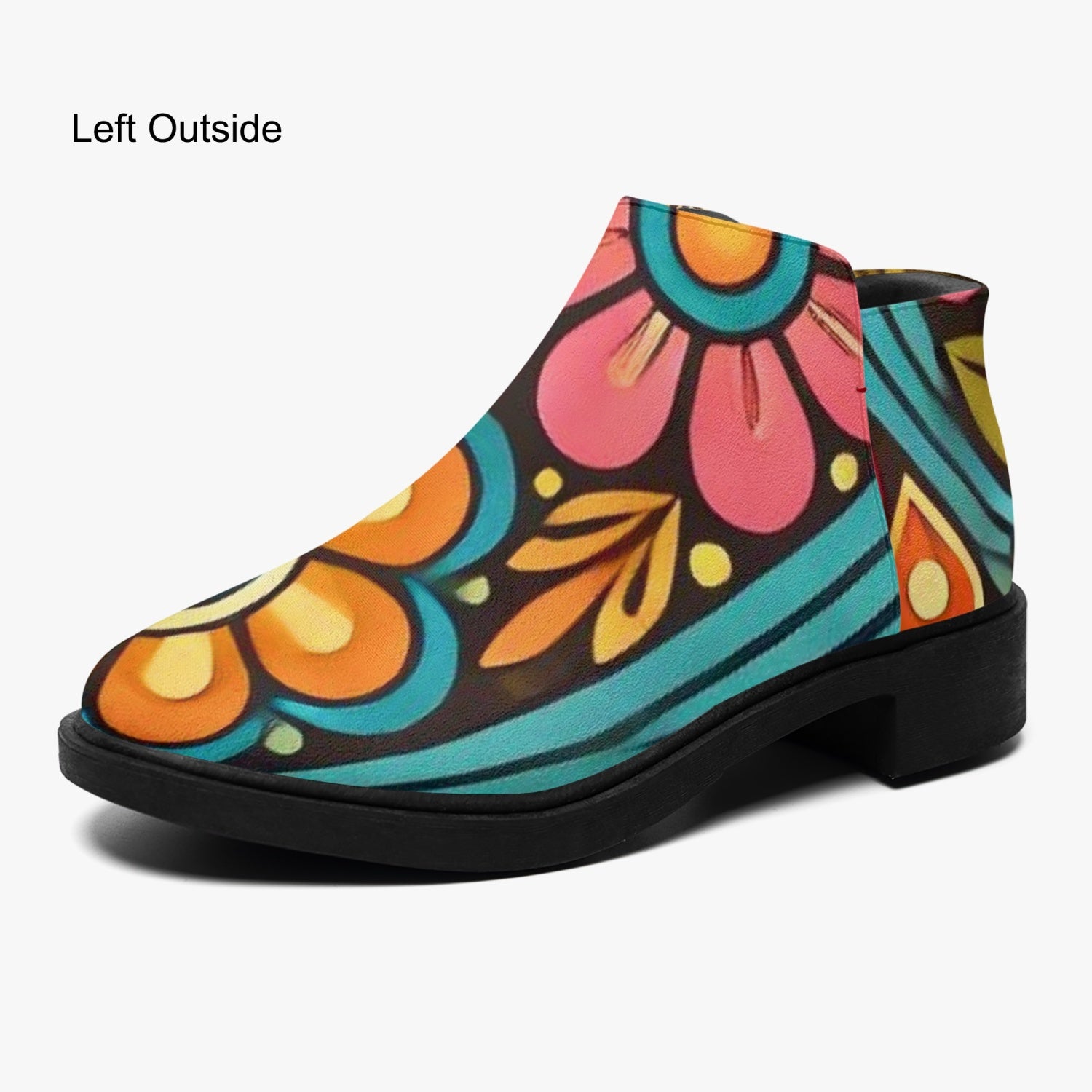 Hippie Hipster Shoe Boots, Floral 60s 70s Mod Footwear - Mid Century Modern Gal
