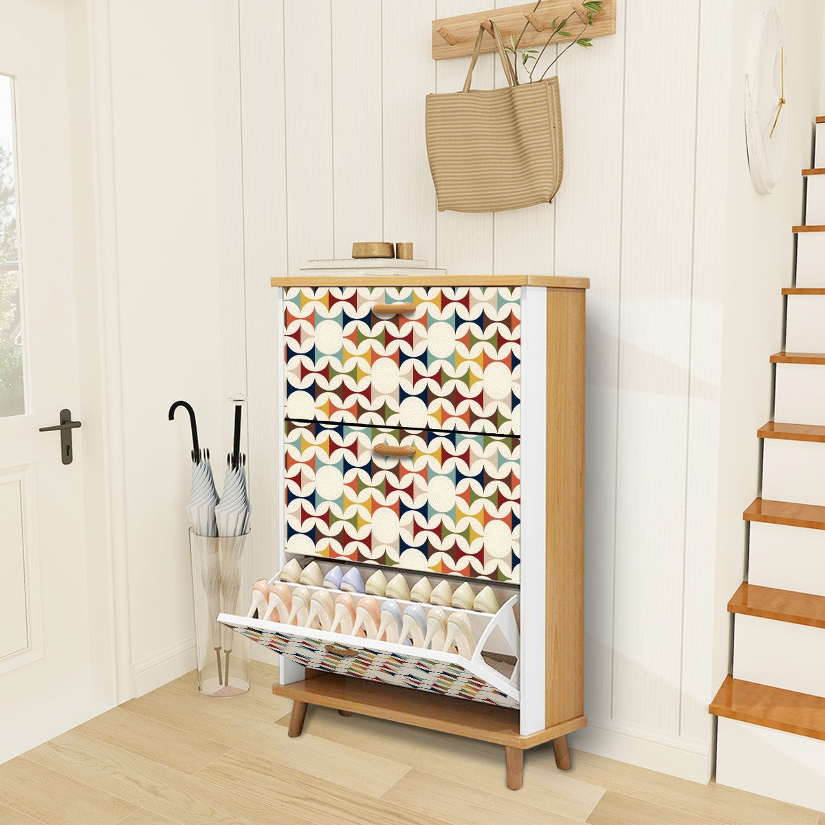 Mid Century Modern Scandinavian Designed Shoe Storage Shoe Cabinet - Mid Century Modern Gal