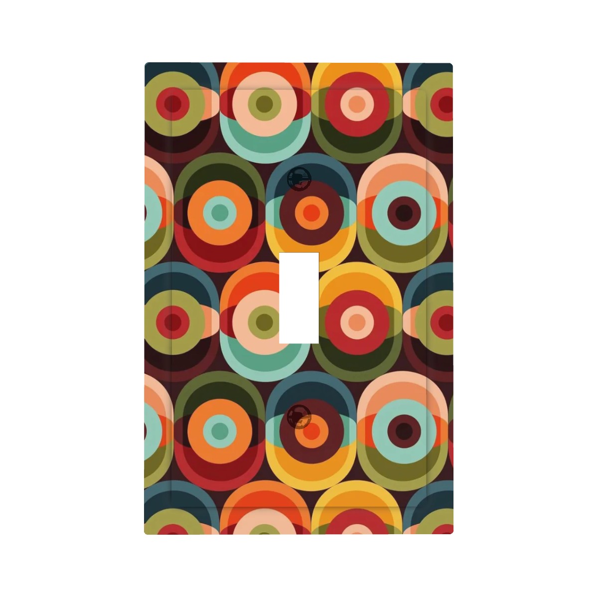 Groovy Retro Orbs Mid Century Modern Switch Cover 1-Gang 1 Toggle - Mid Century Modern Gal