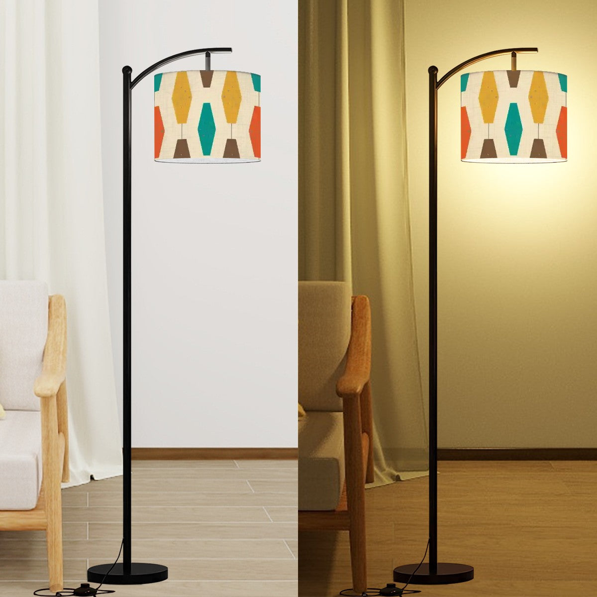 Mid Century Modern Groovy Lantern Mod Arc Floor Lamp - Mid Century Modern Gal