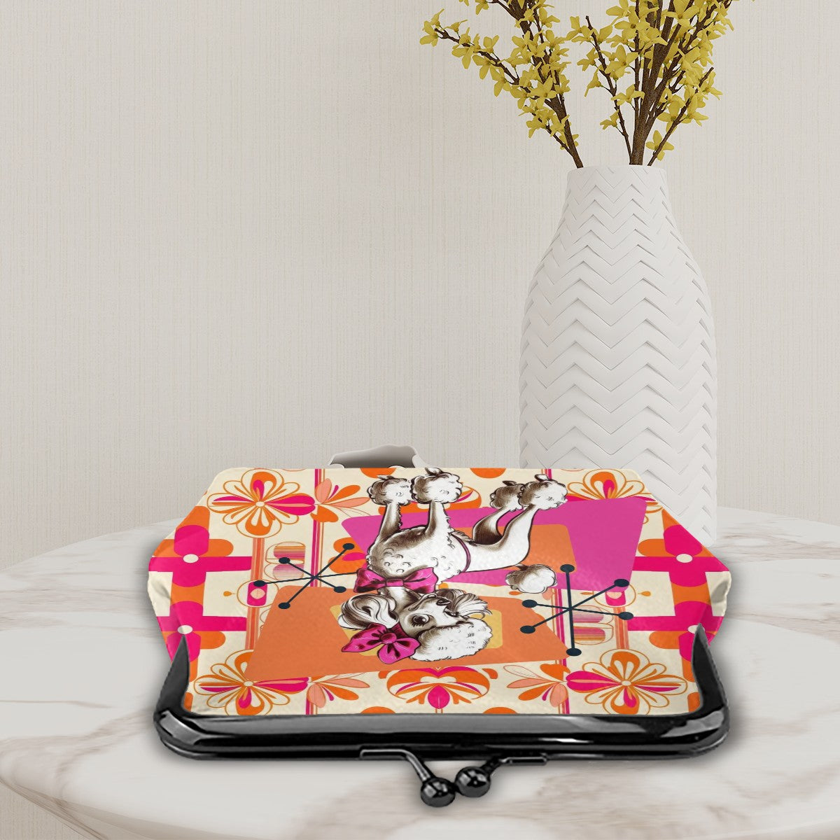 Atomic 50s Poodle Mid Century Modern Coin Purse – Retro Kitsch Accessory for Vintage Style Lovers - Mid Century Modern Gal