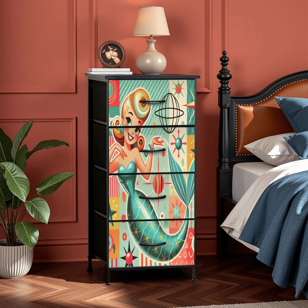 mermaid dresser Mid Century Modern 50s Designed MCM 4-Drawer so what do wedding Iron on crystal applique Product Type:Instant Digital Download PDF Pattern