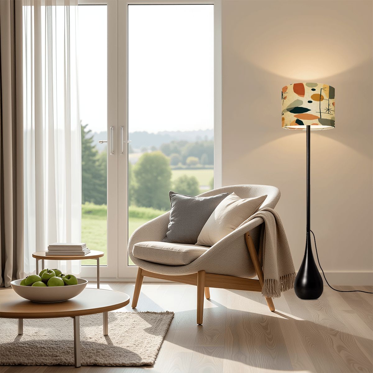 Mid Century Modern Abstract Geometric Designed Mod Teardrop Shaped Floor Lamp - Mid Century Modern Gal