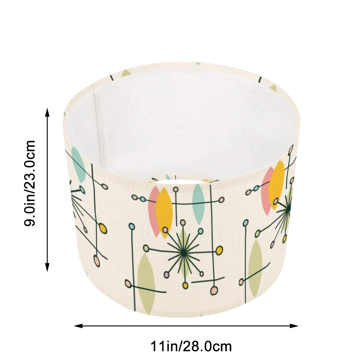 Mid Century Modern Lamp Shade ONLY Cream Pink Yellow, Modern Home Accent - Mid Century Modern Gal