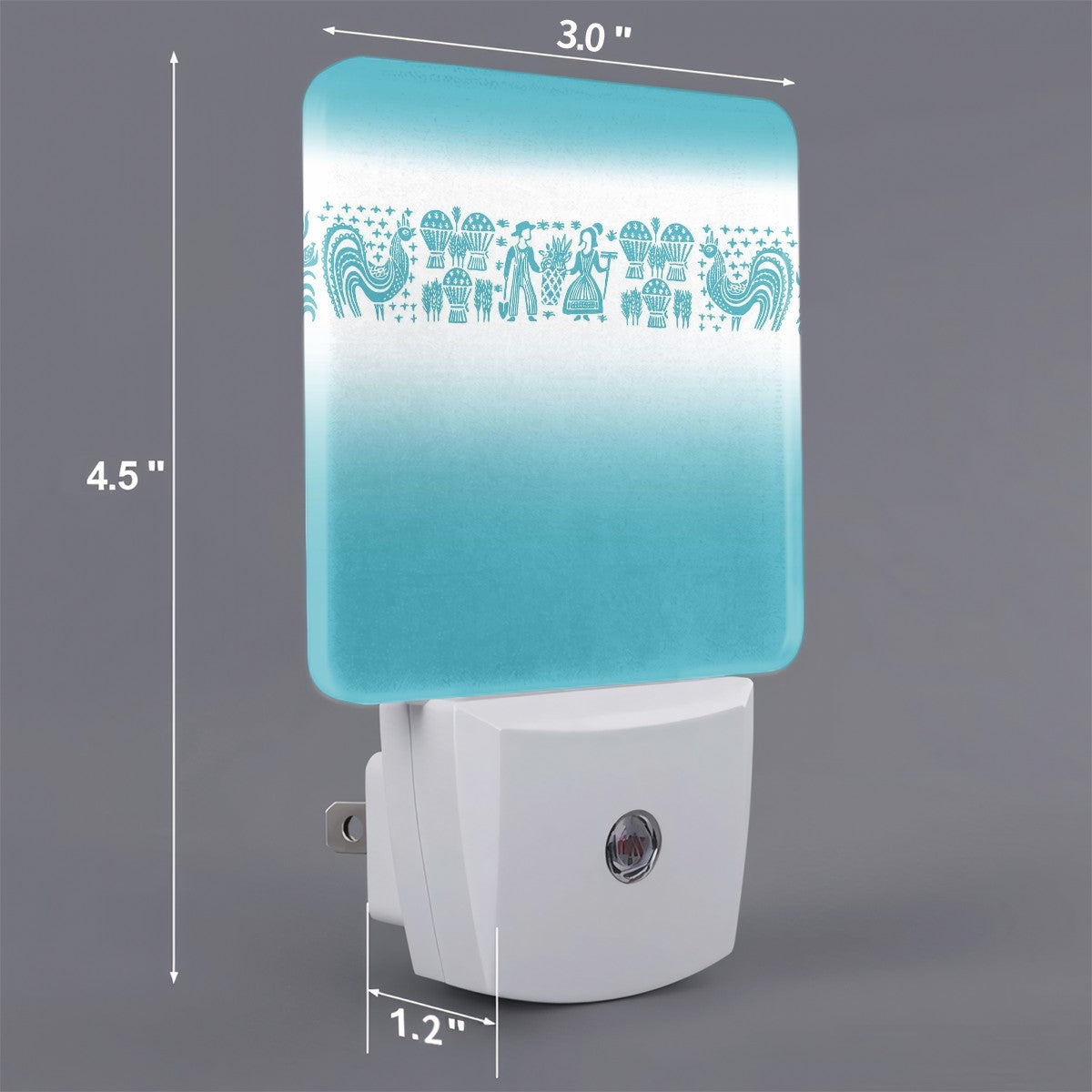 Pyrex Butterprint, Amish Blue, Kitschy Fun LED Night Light Set of 2 - Mid Century Modern Gal