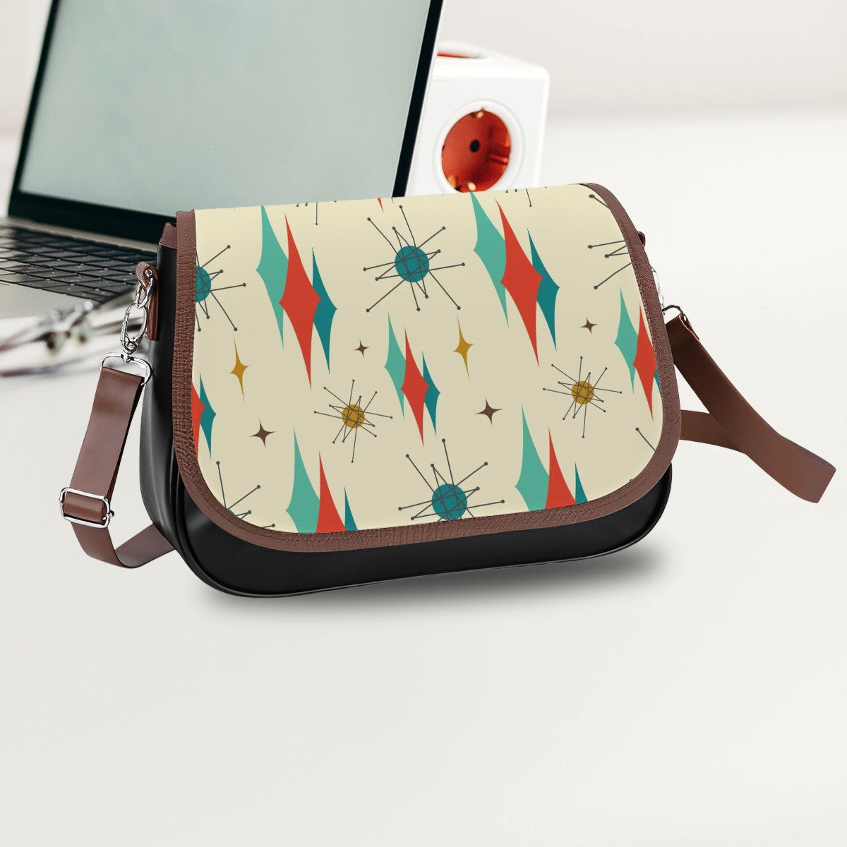 Mid Century Modern Franciscan Starburst Retro Shoulder Crossbody Bag - Mid Century Modern Gal