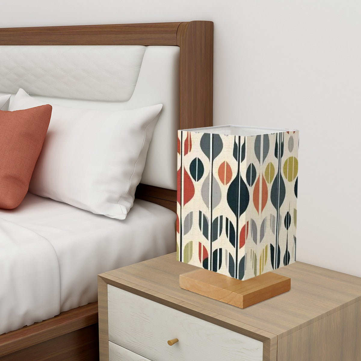 Mid Mod Scandinavian Designed, Retro Square Table Lamp - Mid Century Modern Gal