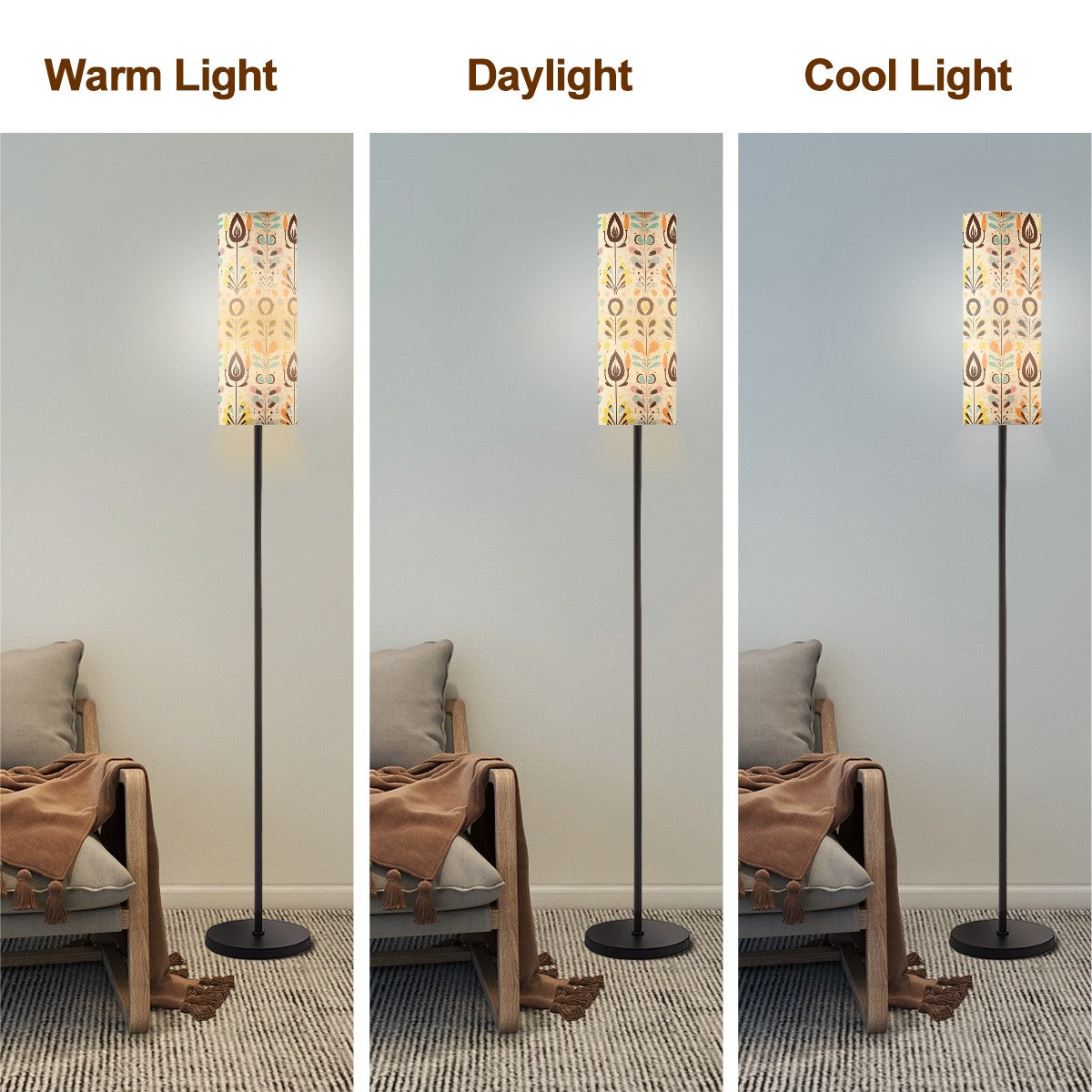 Scandinavian Modern Danish Floral Designed Mid Century Modern Slim Floor Lamp - Mid Century Modern Gal
