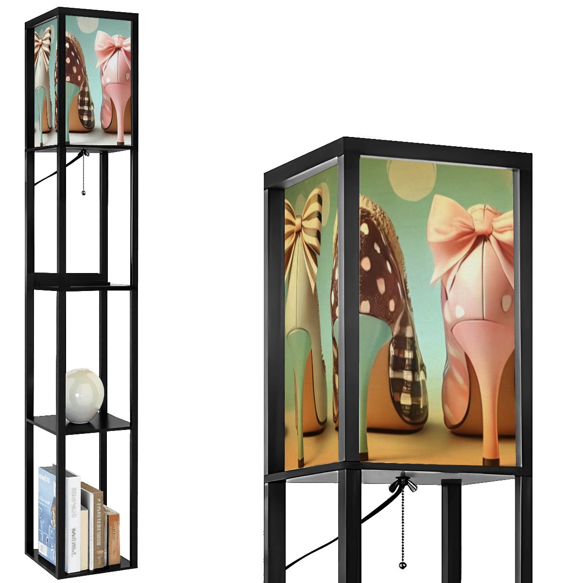 Shoe Lover Mid Mod Lampshade for Floor Lamp with Shelves - Mid Century Modern Gal