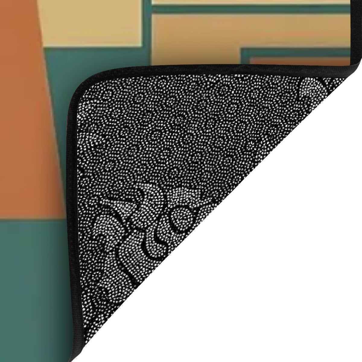 Mid Century Modern Bauhaus Designed Camel Brown Orange Teal Non Slip Carpet for Stairs Treads - Mid Century Modern Gal