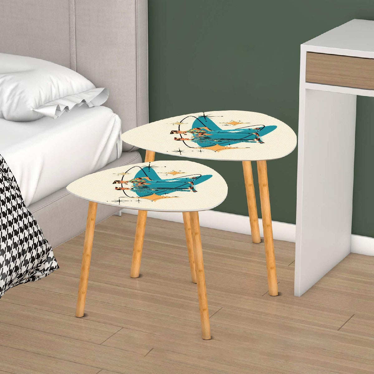 Mid Mod Dapper Dudes, Cigar Smoking Kitschy Cocktail Tables - Mid Century Modern Gal