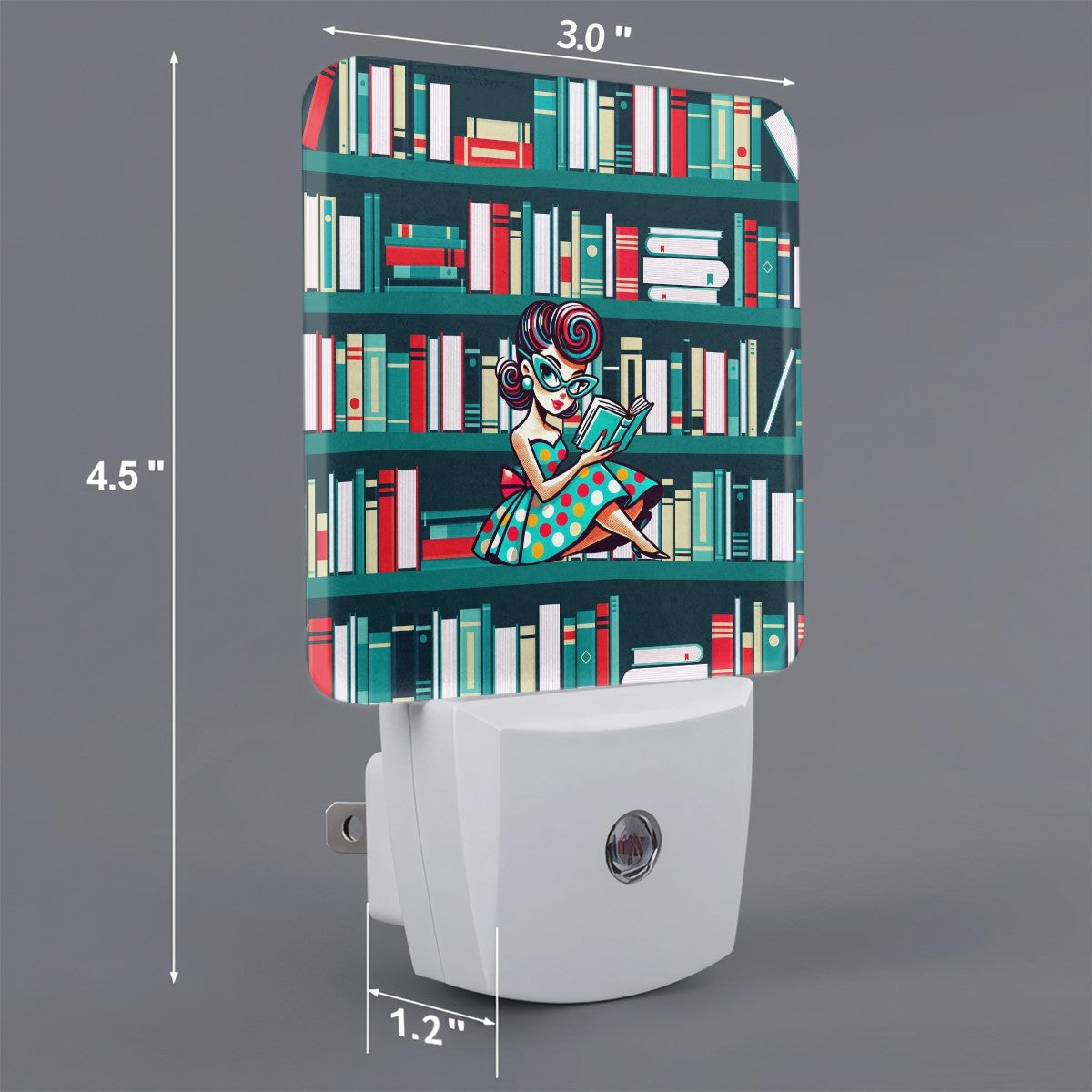 Mod Retro Gal, Book Lover LED Night Light Set of 2 - Mid Century Modern Gal