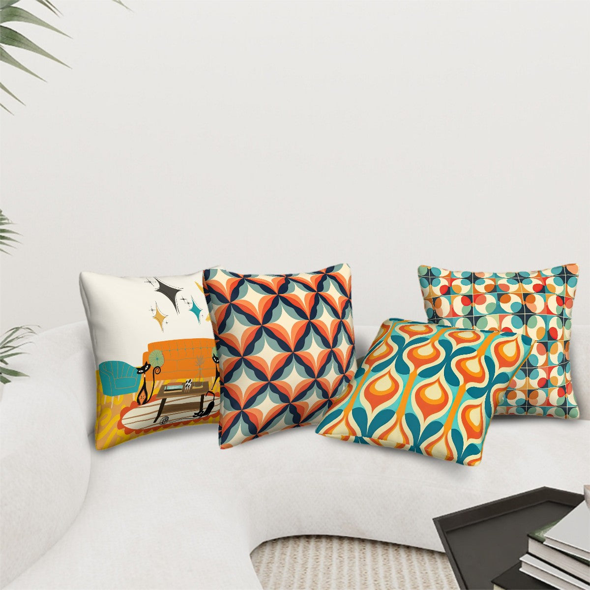 Mid Century Modern Groovy Mod Pillow COVERS - Mid Century Modern Gal