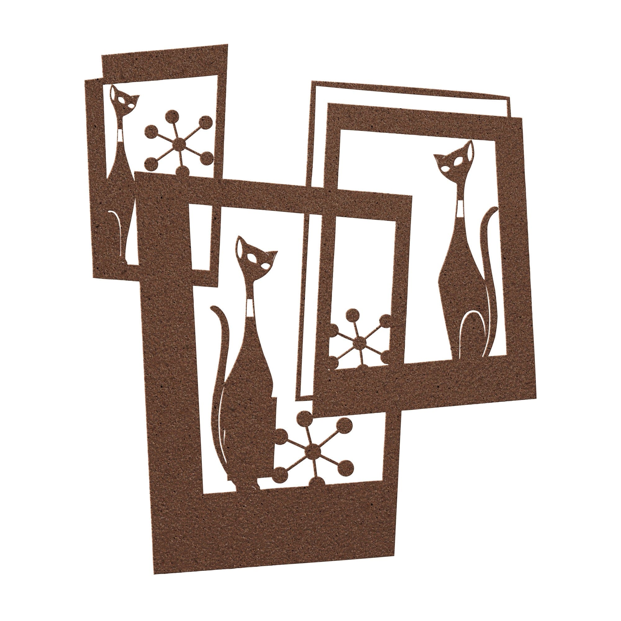 Atomic Cat, three cats starburst Wall Art Copper / 12 Inch