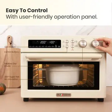 Mid Century Modern Extra Large Air Fryer Toaster Oven - Available in Mint Green, Classic Pink and Cream - Mid Century Modern Gal