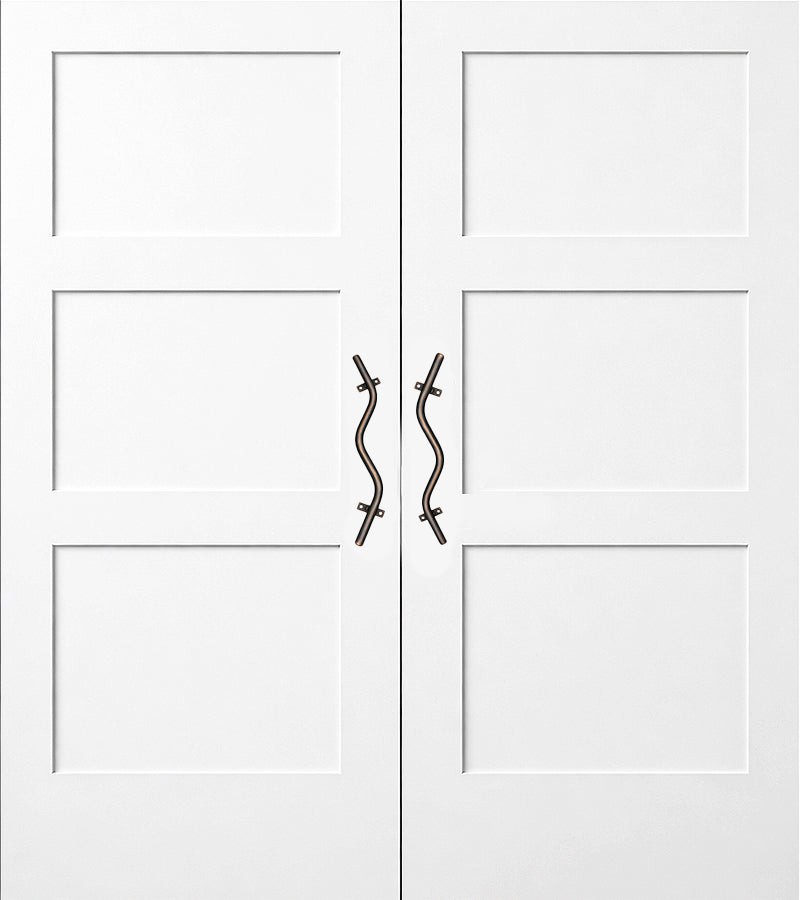 12" Contemporary Curved Door Pulls | Solid Steel | Pair - Mid Century Modern Gal