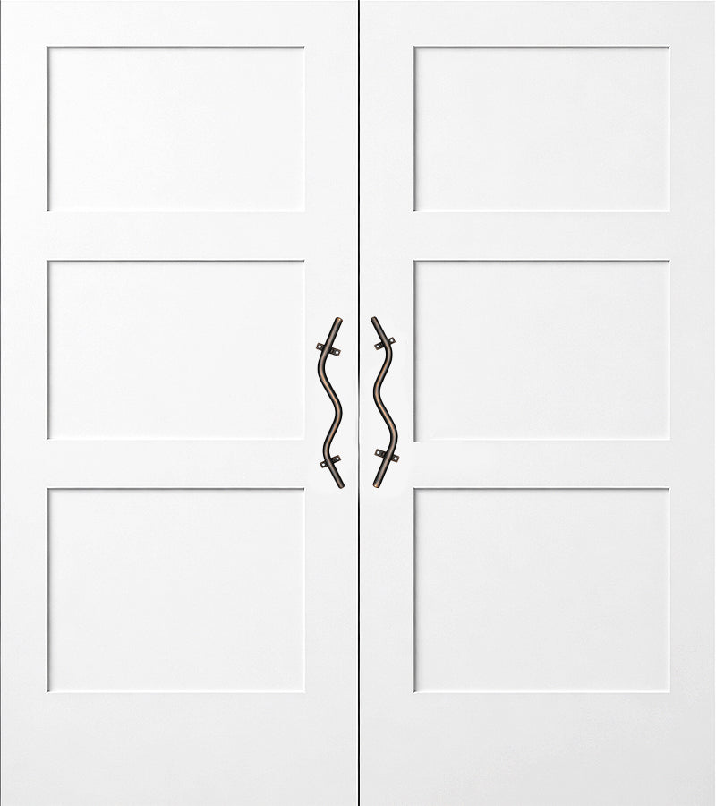 12" Contemporary Curved Door Pulls | Solid Steel | Pair - Mid Century Modern Gal