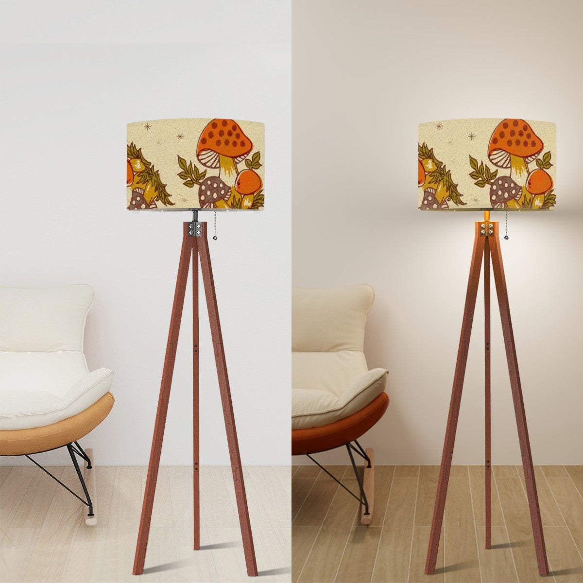 1970s Merry Mushroom Tripod Floor Lamp - Mid Century Modern Gal