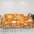 Retro Sofa Cover, Orange Flower Power 70s Home Decor Couch Covers Blanket - Mid Century Modern Gal