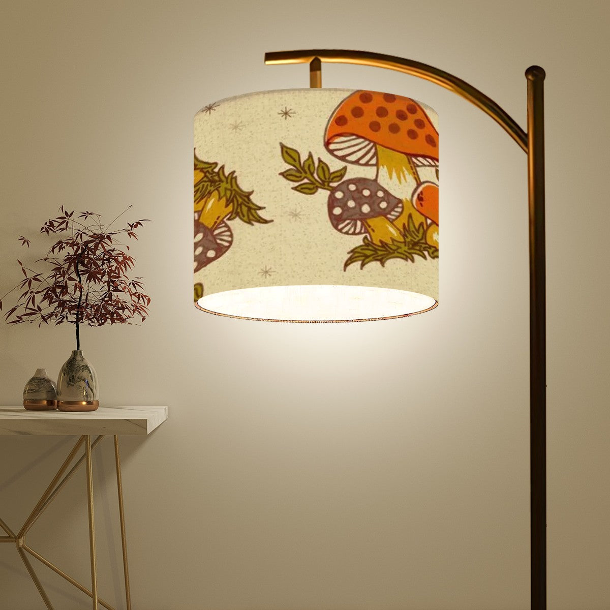Groovy Merry Mushroom 70s Lampshade ONLY - Mid Century Modern Gal