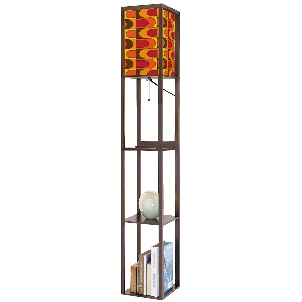 Retro Groovy Wave 70s Mod Floor Lighting With Shelves - Mid Century Modern Gal