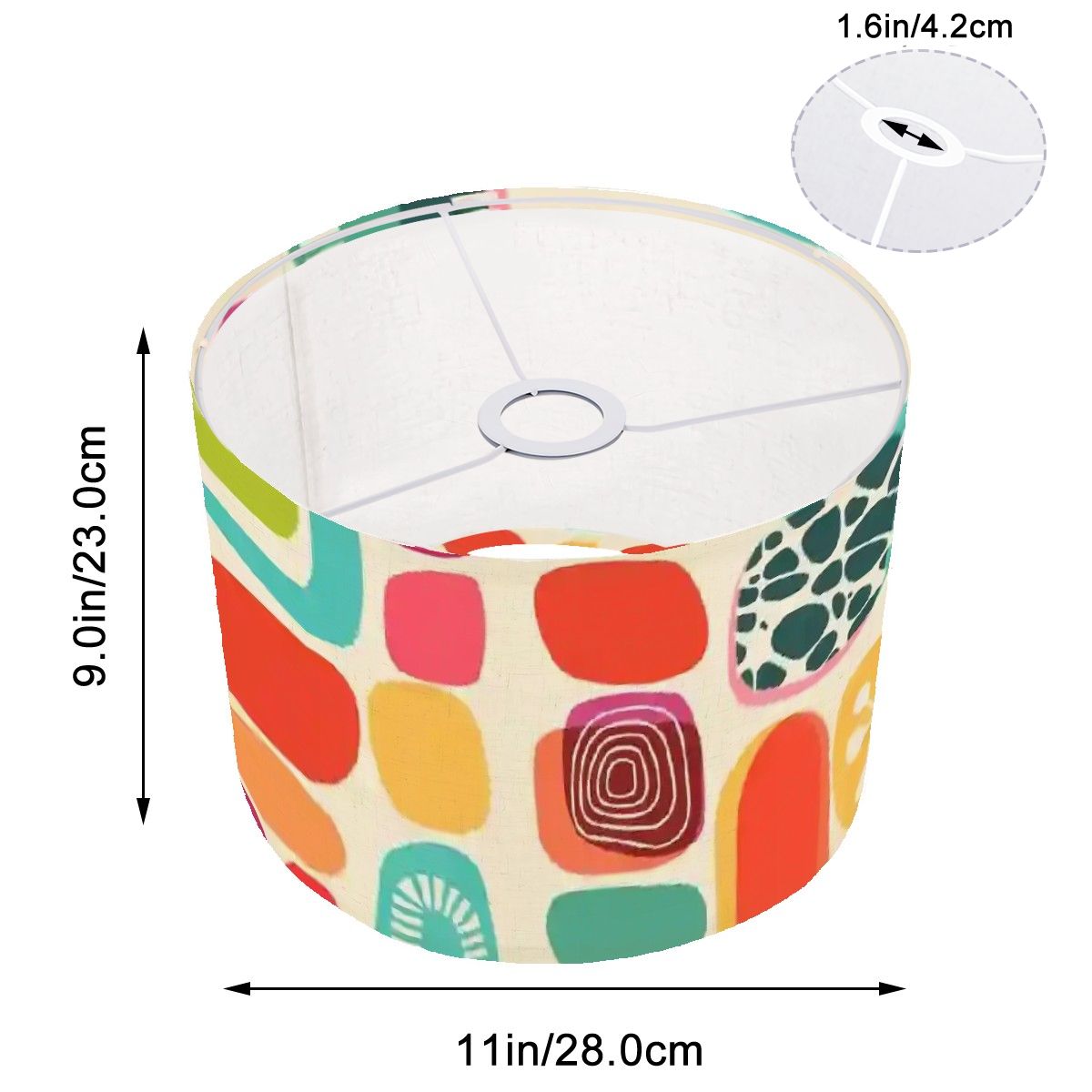 Mid Century Modern Amoeba Retro Lampshade With Ring - Mid Century Modern Gal