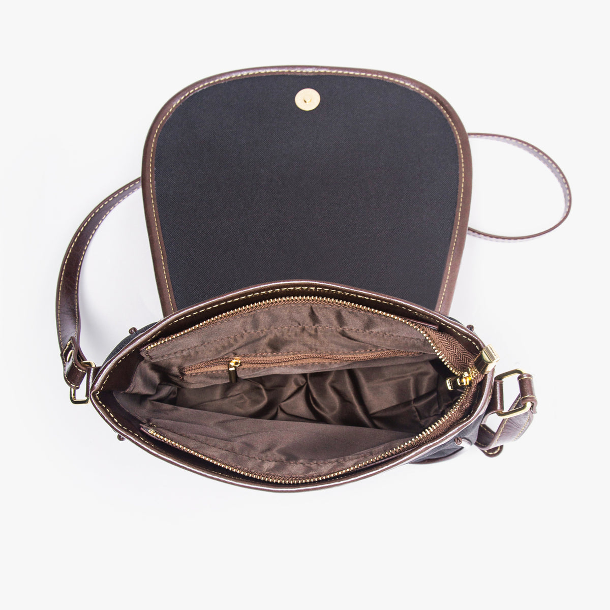 Atomic Cat Chevron Black And White Kitschy Hobo Crossbody Bag - Mid Century Modern Gal