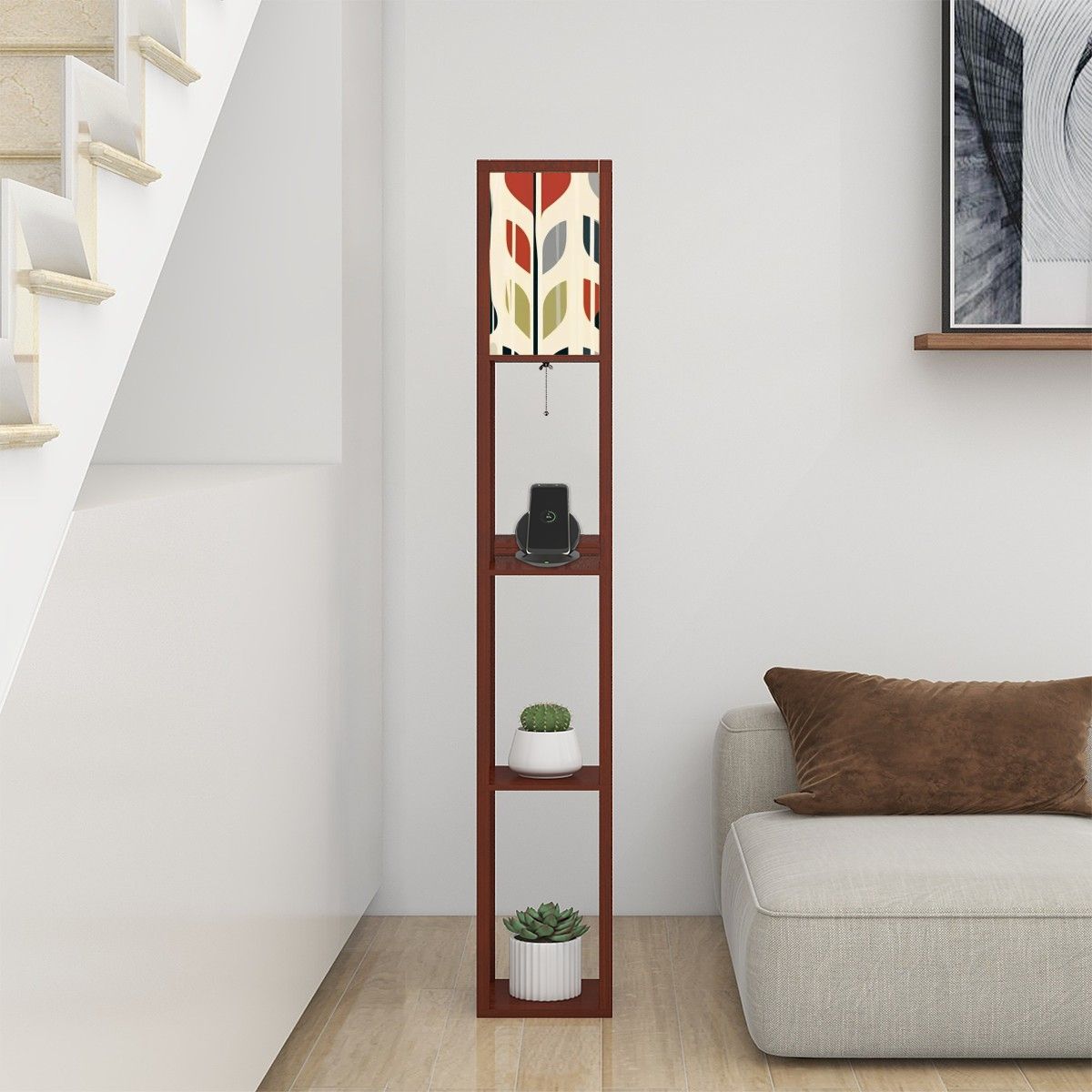 Mid Mod RetroScandinavian Floral Leaves Modern Danish Nordic Hygee Shelf Floor Lamp - Mid Century Modern Gal