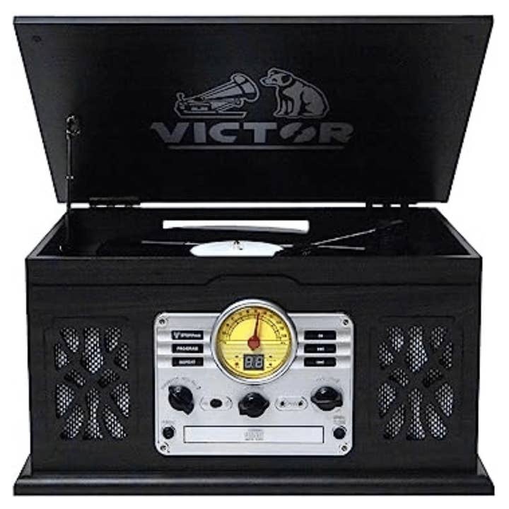 Wholesale Victor State 7-in-1 Wood Music Center with 3-Speed Turntable