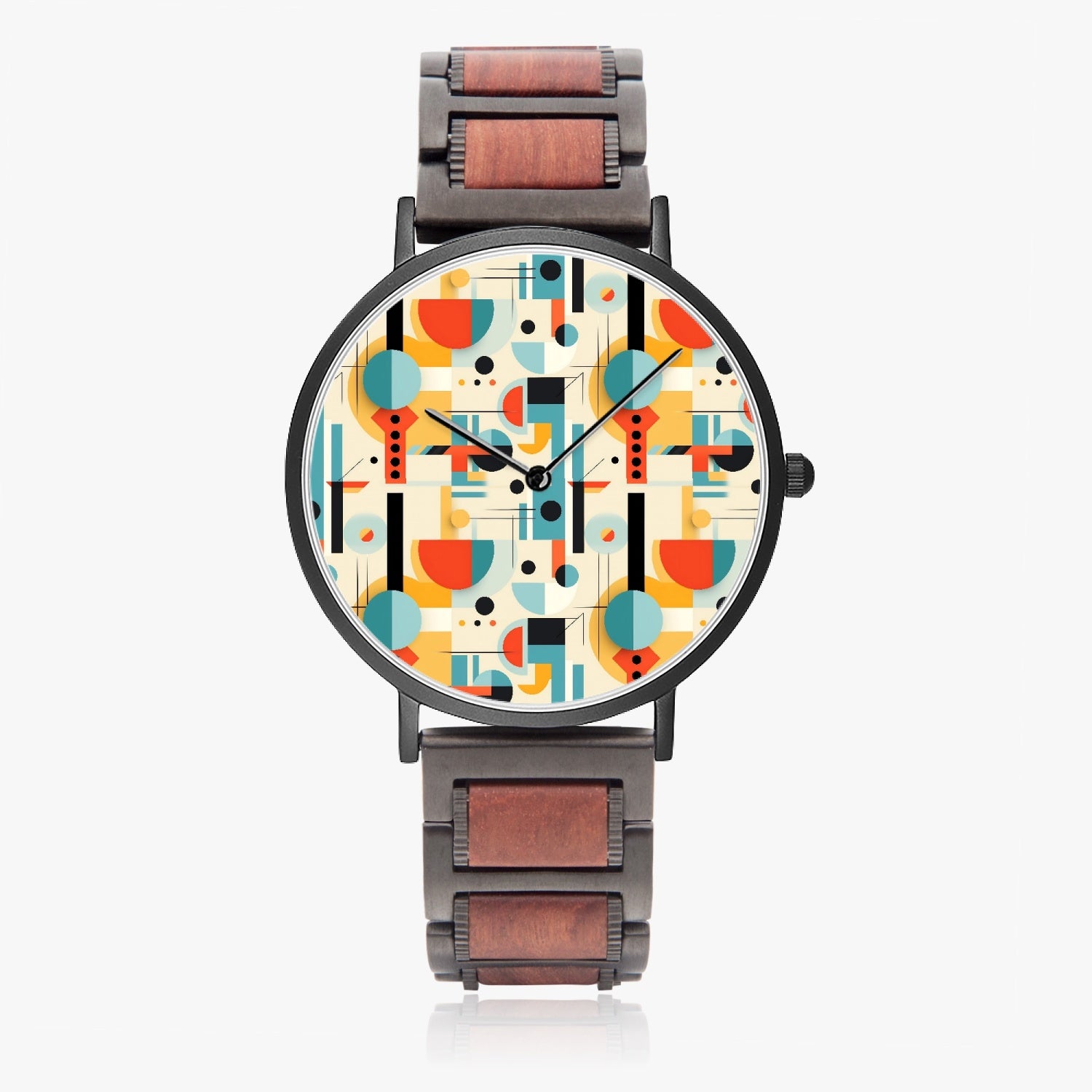 Mid Century Modern Bauhaus Designed Mens, Luxury Bamboo Wood Watch - Mid Century Modern Gal