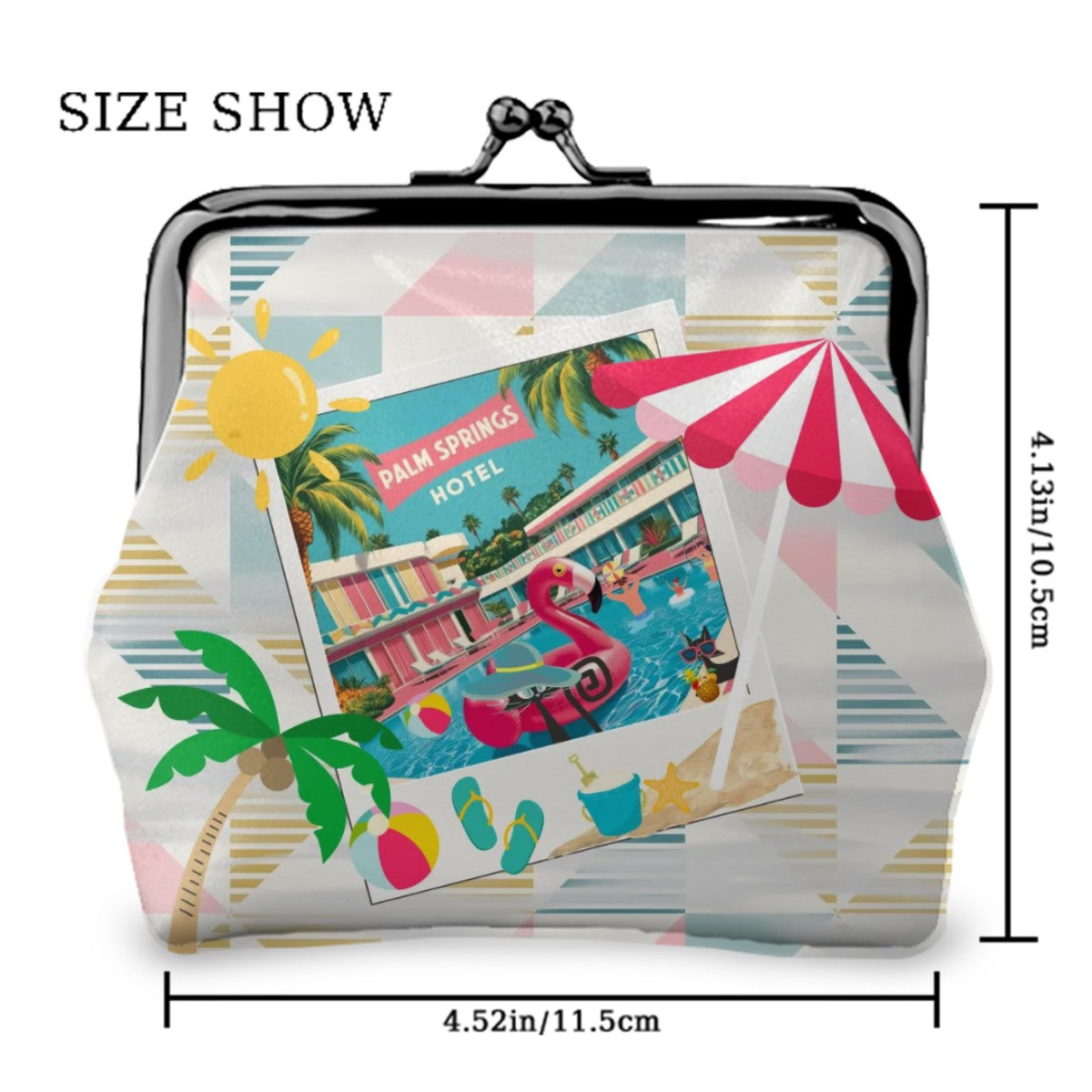 Old Palm Springs Hotel Retro Summer Vibes, Atomic Cats Mid Mod Coin Purse - Mid Century Modern Gal