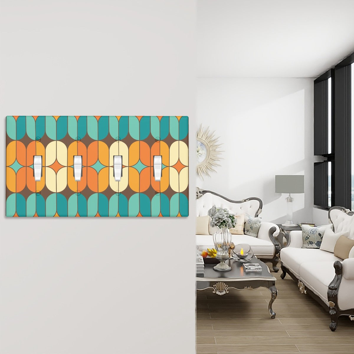 Switch Cover 4-Gang 4 Toggle - Mid Century Modern Gal
