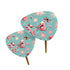 Atomic Aqua Pink Starburst Mid Century Modern Nesting Tables, Kitschy Pink Kitties - Mid Century Modern Gal