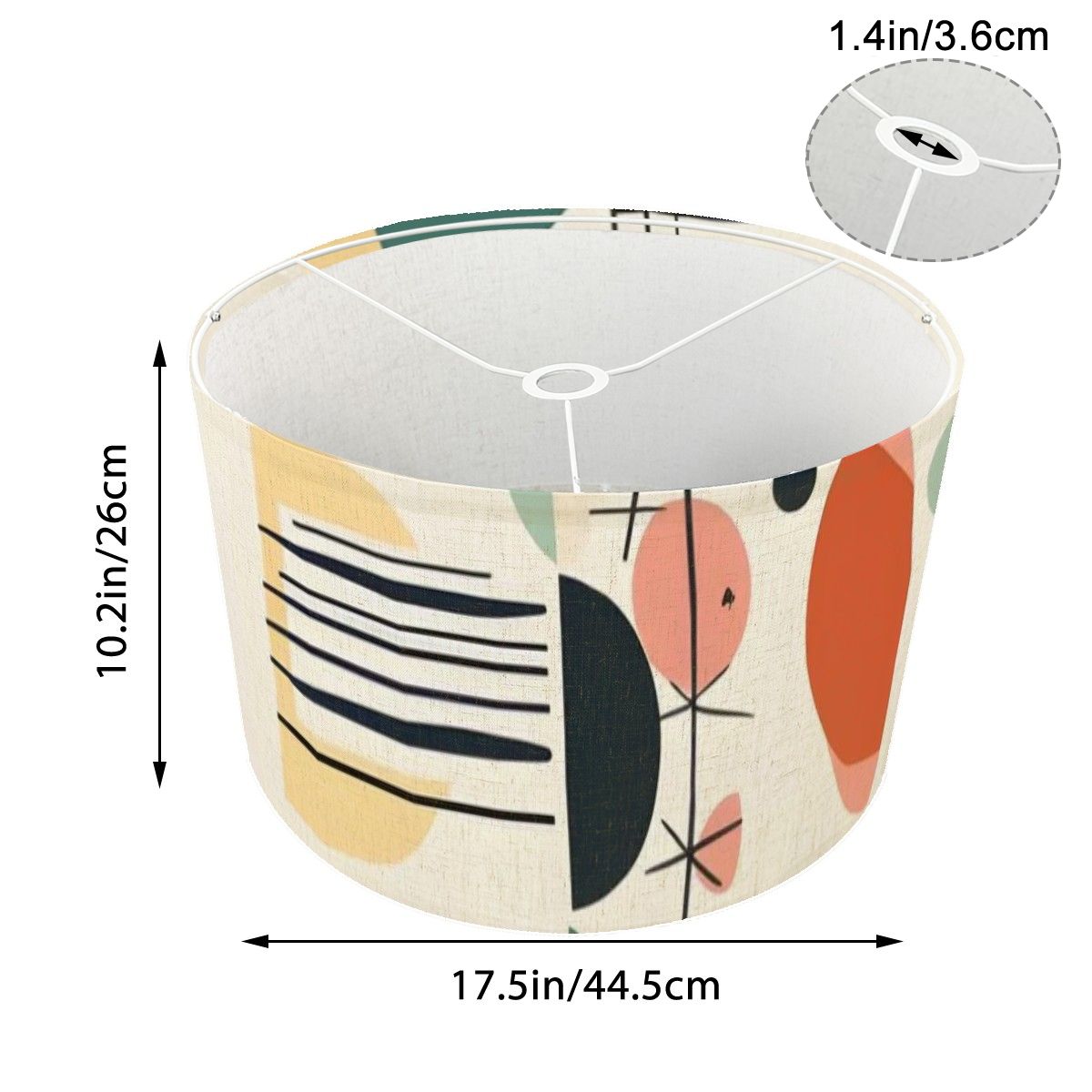 Mid Century Modern Abstract Mod Lamp Shade ONLY - For Tripod Floor Lamps Only - Mid Century Modern Gal