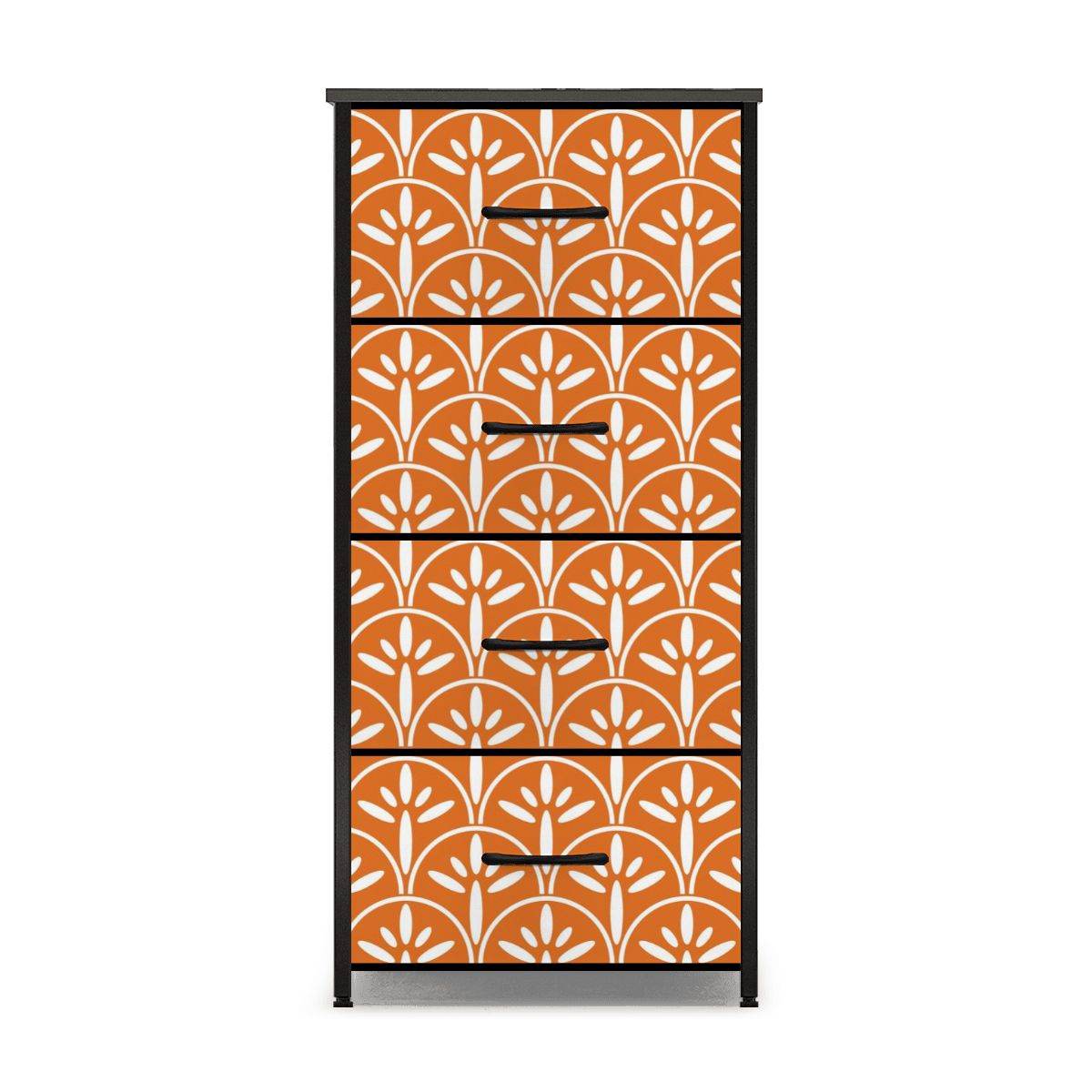 Mid Century Modern Stylish Art Deco Orange and White MCM 4-Drawer Dresser - Mid Century Modern Gal
