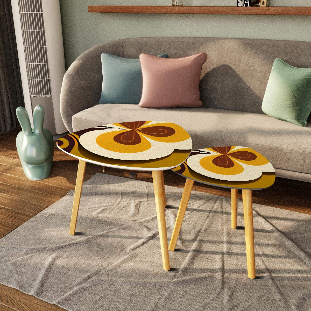 Mid Mod 60s 70s Retro Nesting Table Set - Mid Century Modern Gal