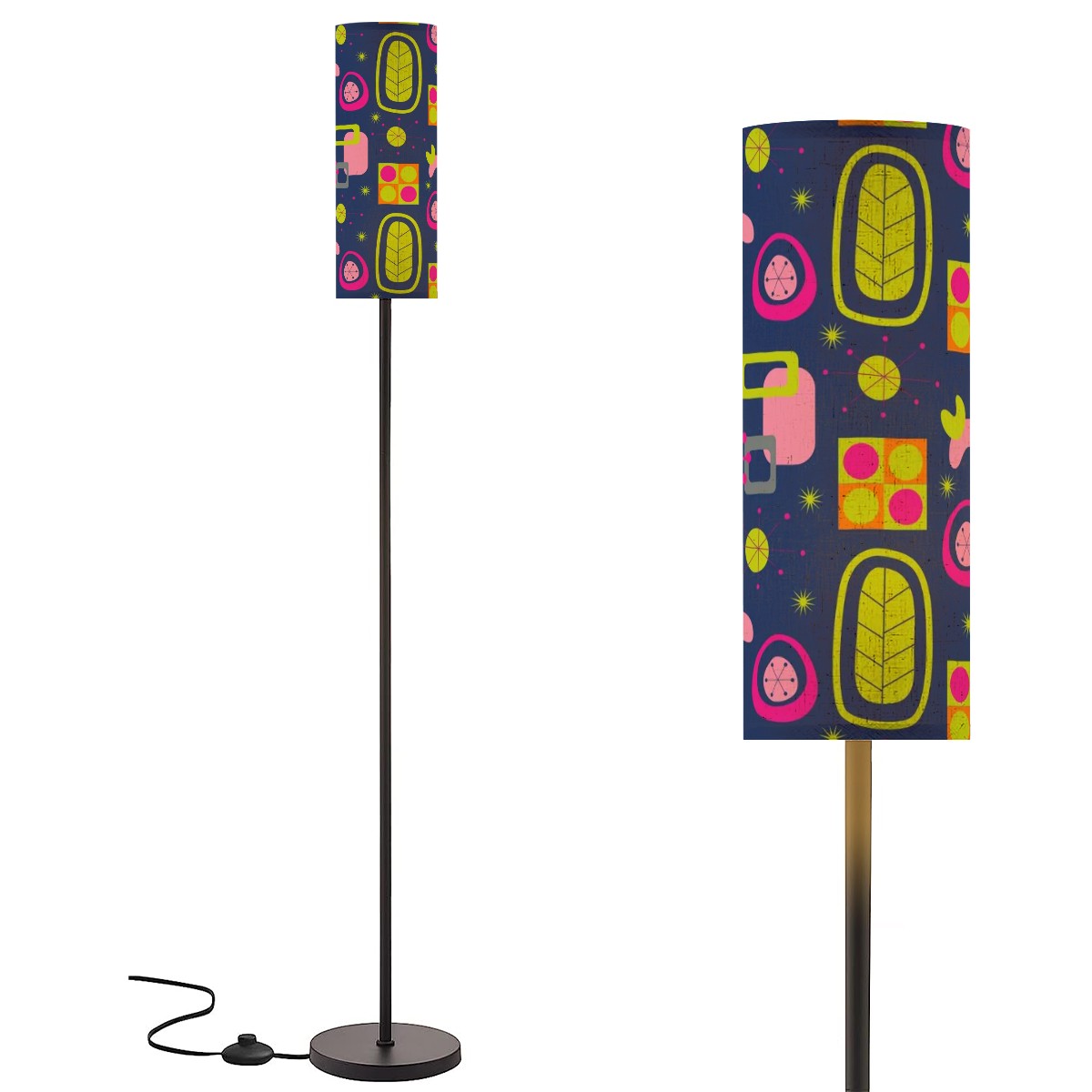 Mid Century Modern Floor Lamp, Boho Blue, Green, Mid Mod Fun Modern Standing Lamp - Mid Century Modern Gal