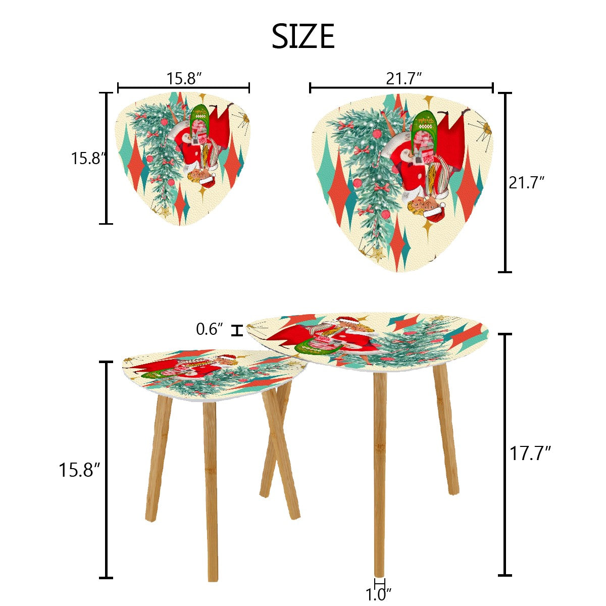 Mid Century Modern Kitschy 50s Christmas Holiday Nesting Tables - Mid Century Modern Gal
