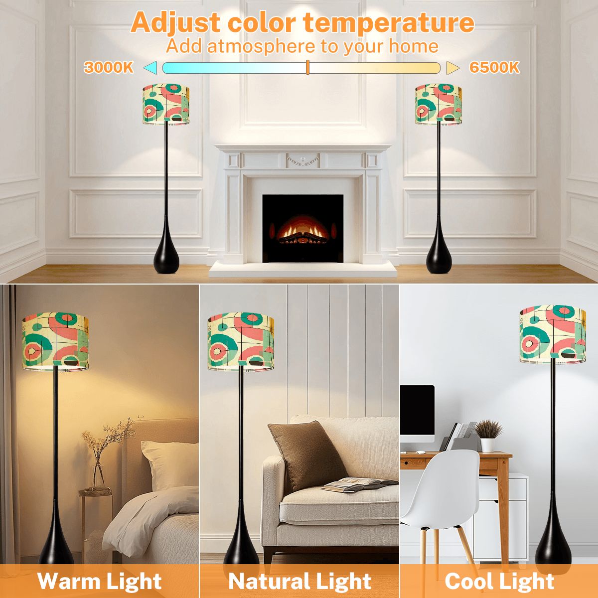 Mid Century Modern Bauhaus Geometric Designed, Teardrop Shaped Floor Lamp - Mid Century Modern Gal