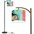 Atomic Cat Mid Century Modern Floor Lamp, Kitsch Pink, Aqua Teal Mod Arc Lighting - Mid Century Modern Gal