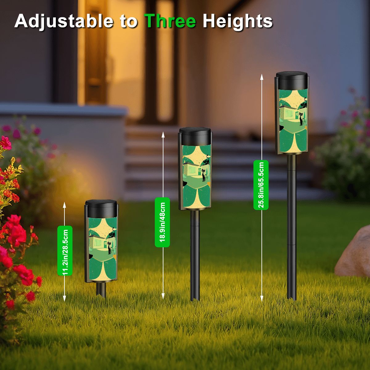 Mid Century Modern Palm Springs Kitschy Mod Atomic Cats Outdoor Garden Solar Lights - Mid Century Modern Gal