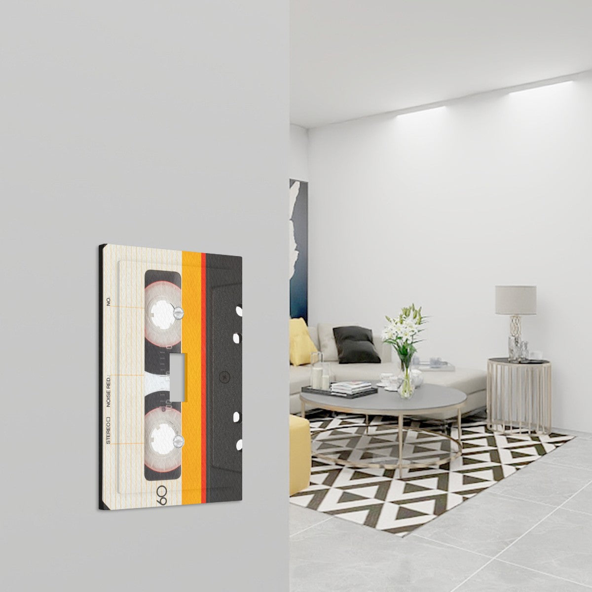 Retro Cassette Designed Leather Texture Switch Cover 1-Gang 1 Toggle - Mid Century Modern Gal