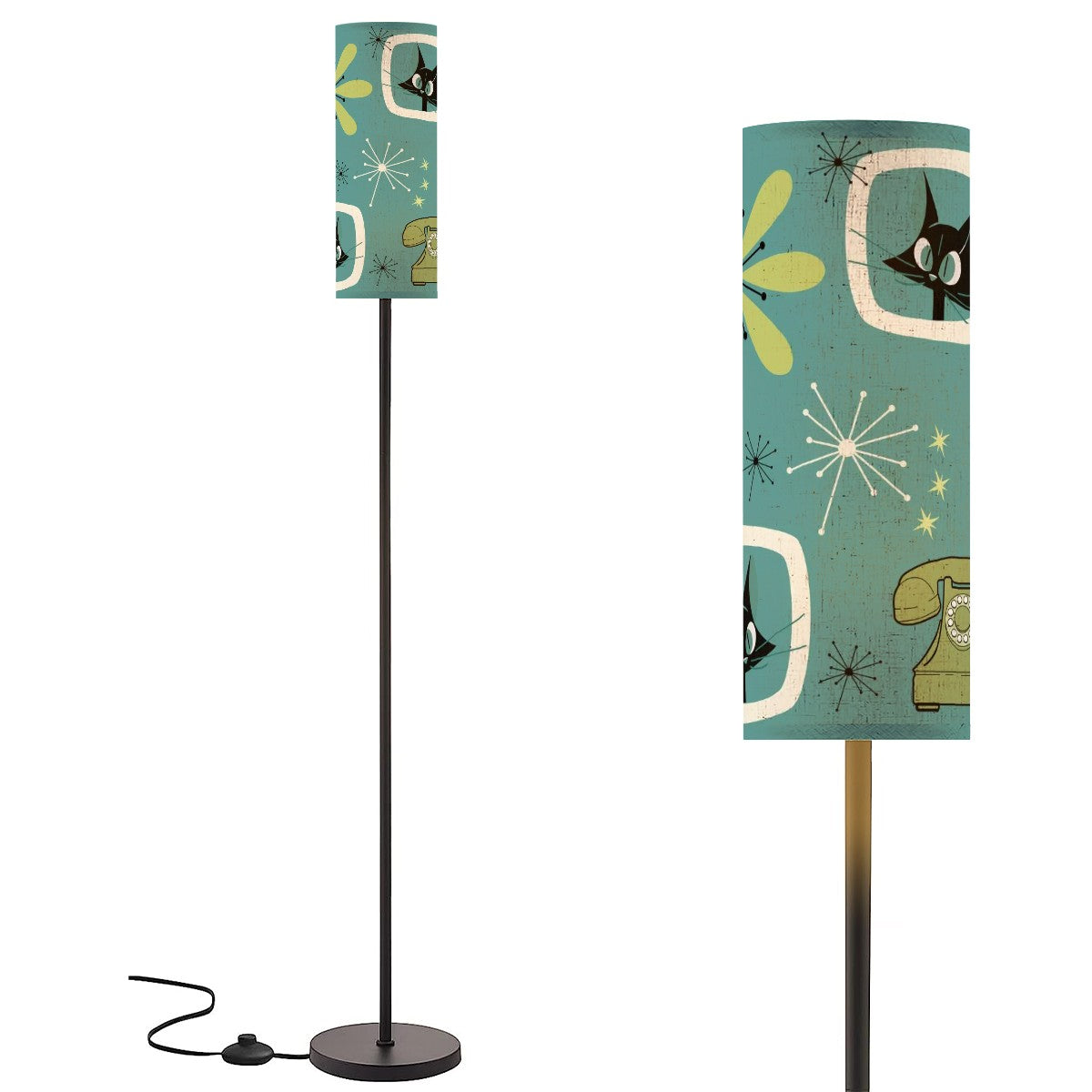 Atomic Cat Space Cat Mid Century Modern Kitschy Fun Floor Lamp - Mid Century Modern Gal