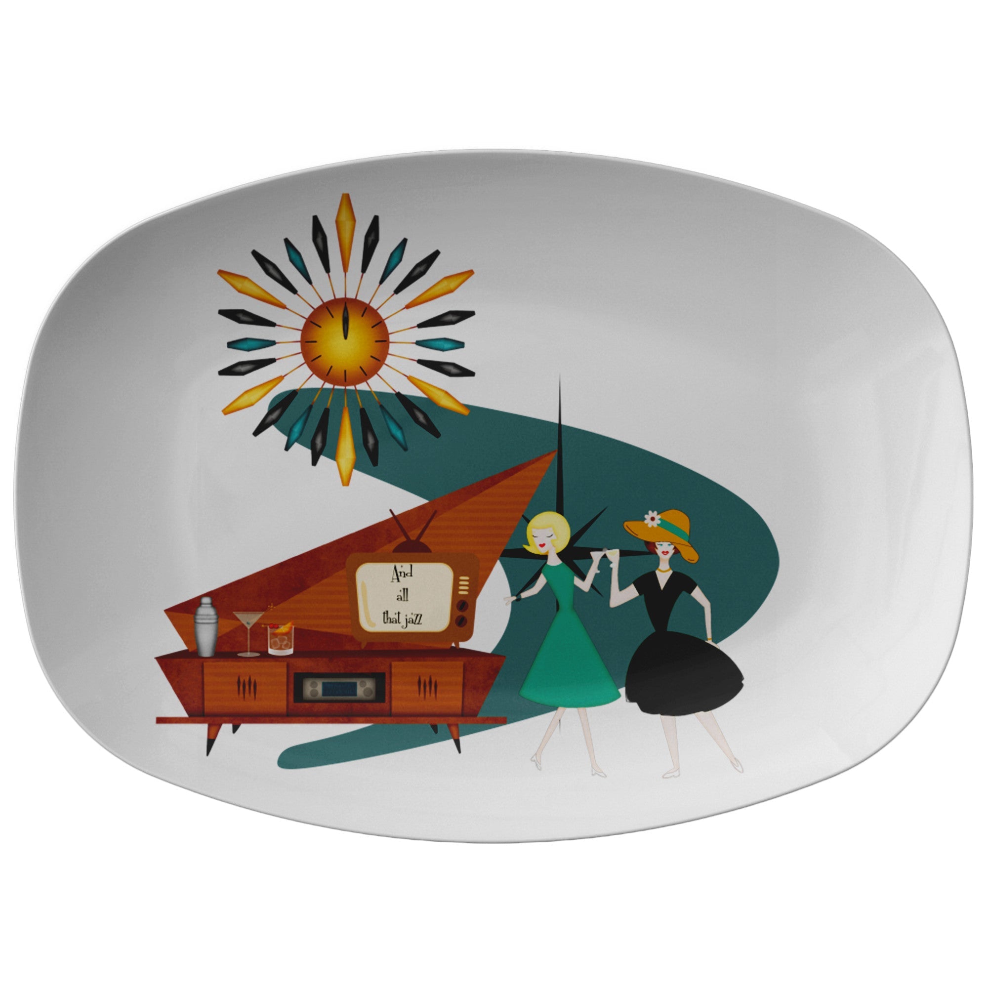 50s Mid Century Modern Party Platter, Jazzy Snazzy Lesbian Couple Gift, Bestie Gift Kitchenware default