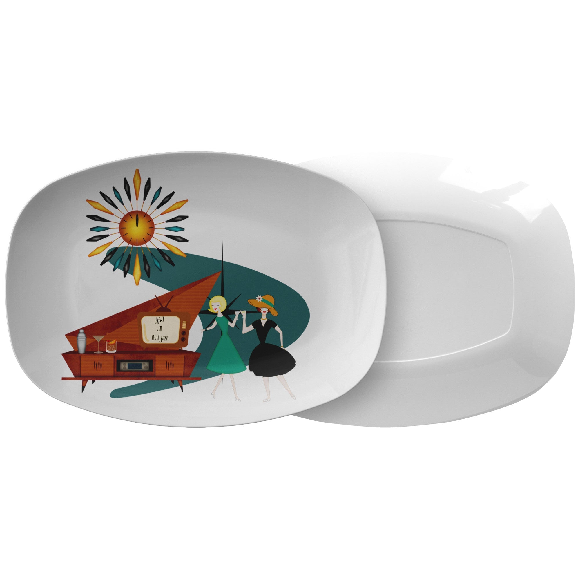 50s Mid Century Modern Party Platter, Jazzy Snazzy Lesbian Couple Gift, Bestie Gift Kitchenware default